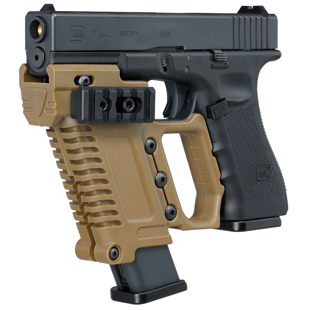 WoSport Pistol Carbine Kit fr G17 / G18 / G22 / G34 GBB Pistolen tan Bild 6