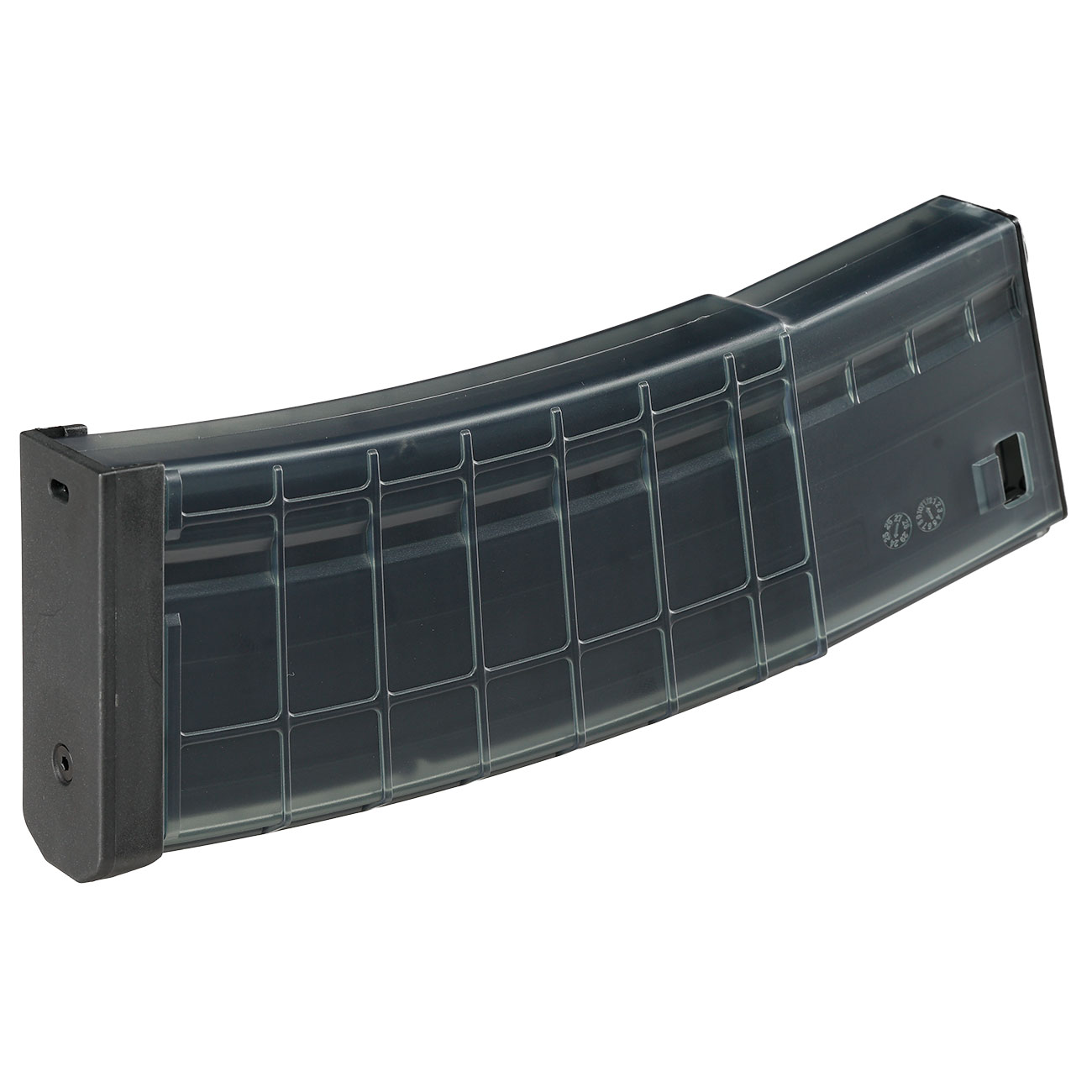 BattleAxe M4 / M16 Polycarbonate Magazin Mid-Cap 200 Schuss grau-transparent