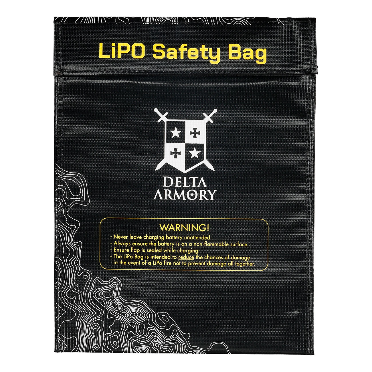 Delta Armory LiPo Safety Bag Large 23 x 30 cm Feuerfeste Sicherheitstasche schwarz