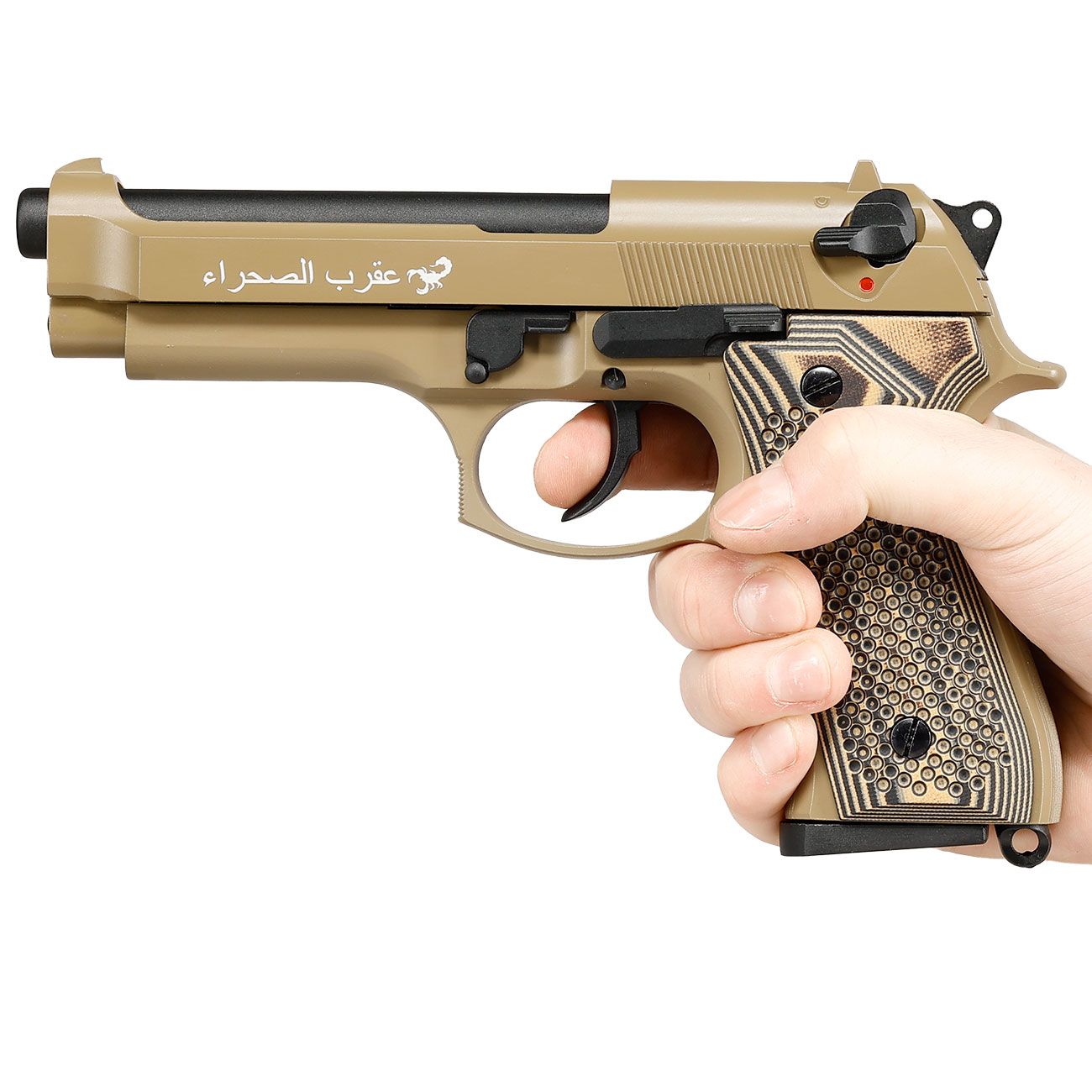 KLI M92 Sahara Limited Edition Vollmetall GBB 6mm BB Desert Tan - G10 Grip Edition Bild 11