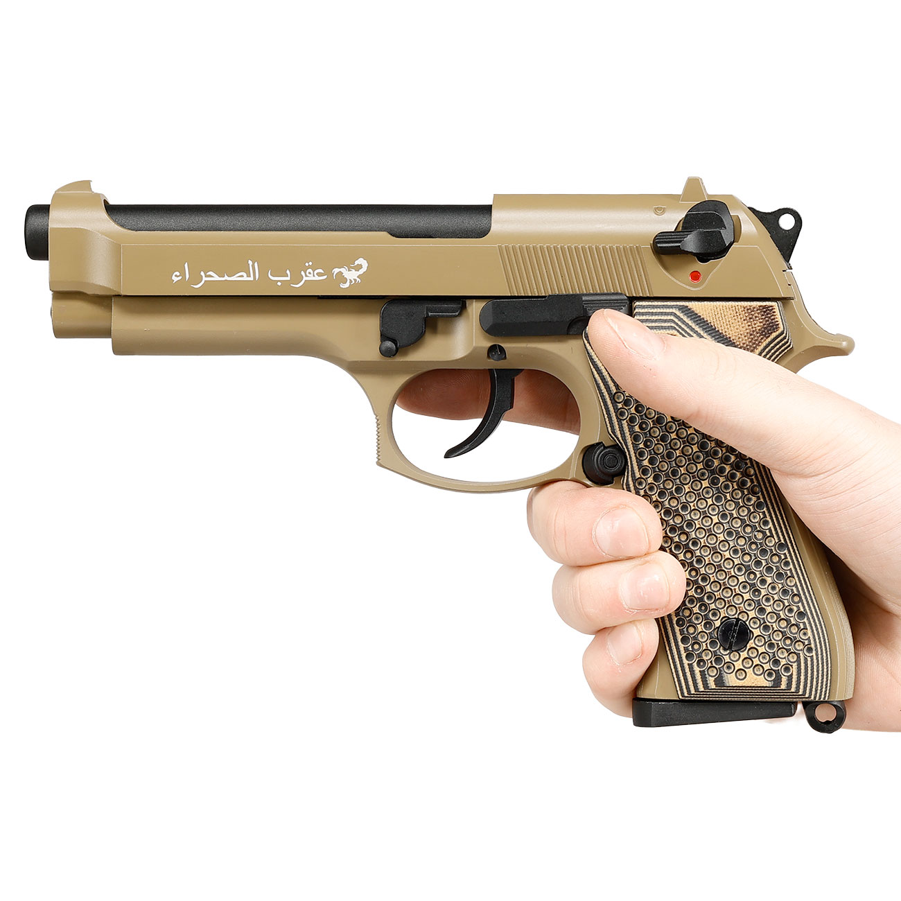 KLI M92 Sahara Limited Edition Vollmetall GBB 6mm BB Desert Tan - G10 Grip Edition Bild 3