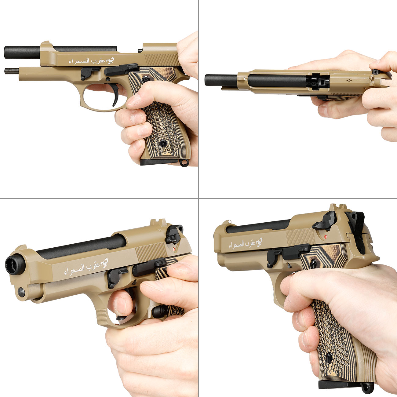 KLI M92 Sahara Limited Edition Vollmetall GBB 6mm BB Desert Tan - G10 Grip Edition Bild 8