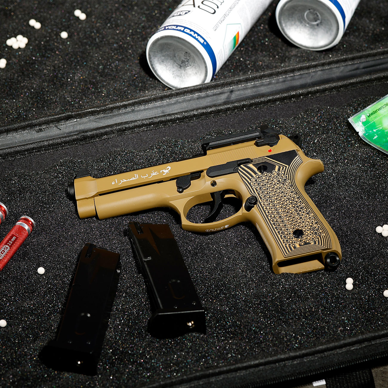 KLI M92 Optic Ready Sahara Limited Edition Vollmetall GBB 6mm BB Desert Tan - G10 Grip Edition Bild 1