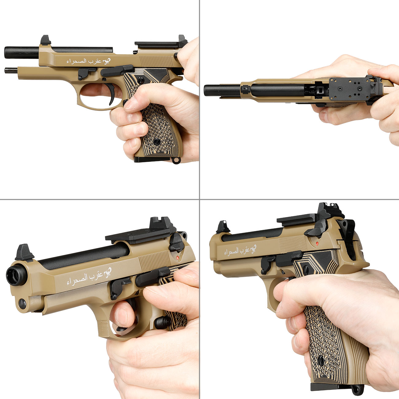 KLI M92 Optic Ready Sahara Limited Edition Vollmetall GBB 6mm BB Desert Tan - G10 Grip Edition Bild 8