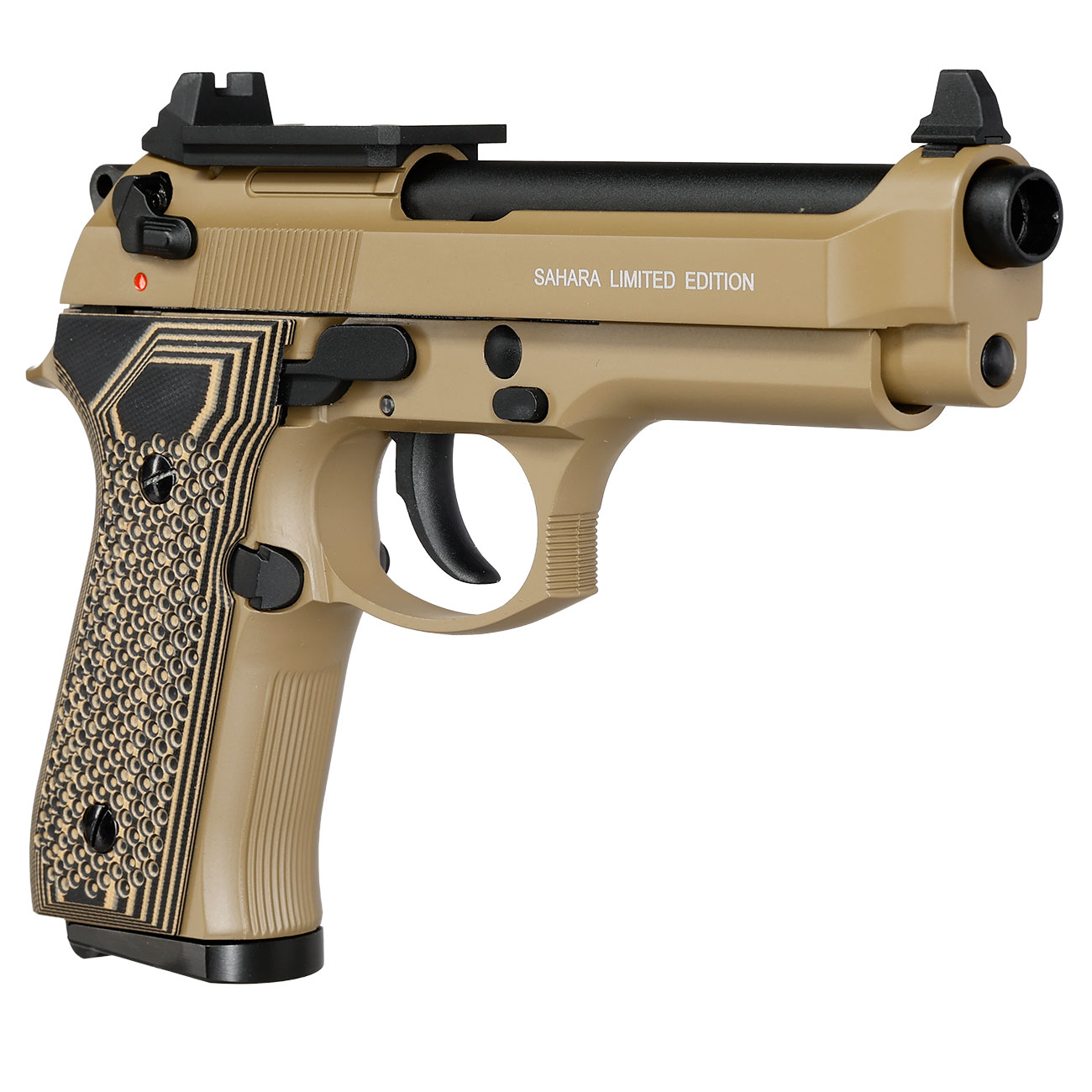KLI M92 Optic Ready Sahara Limited Edition Vollmetall GBB 6mm BB Desert Tan - G10 Grip Edition Bild 9