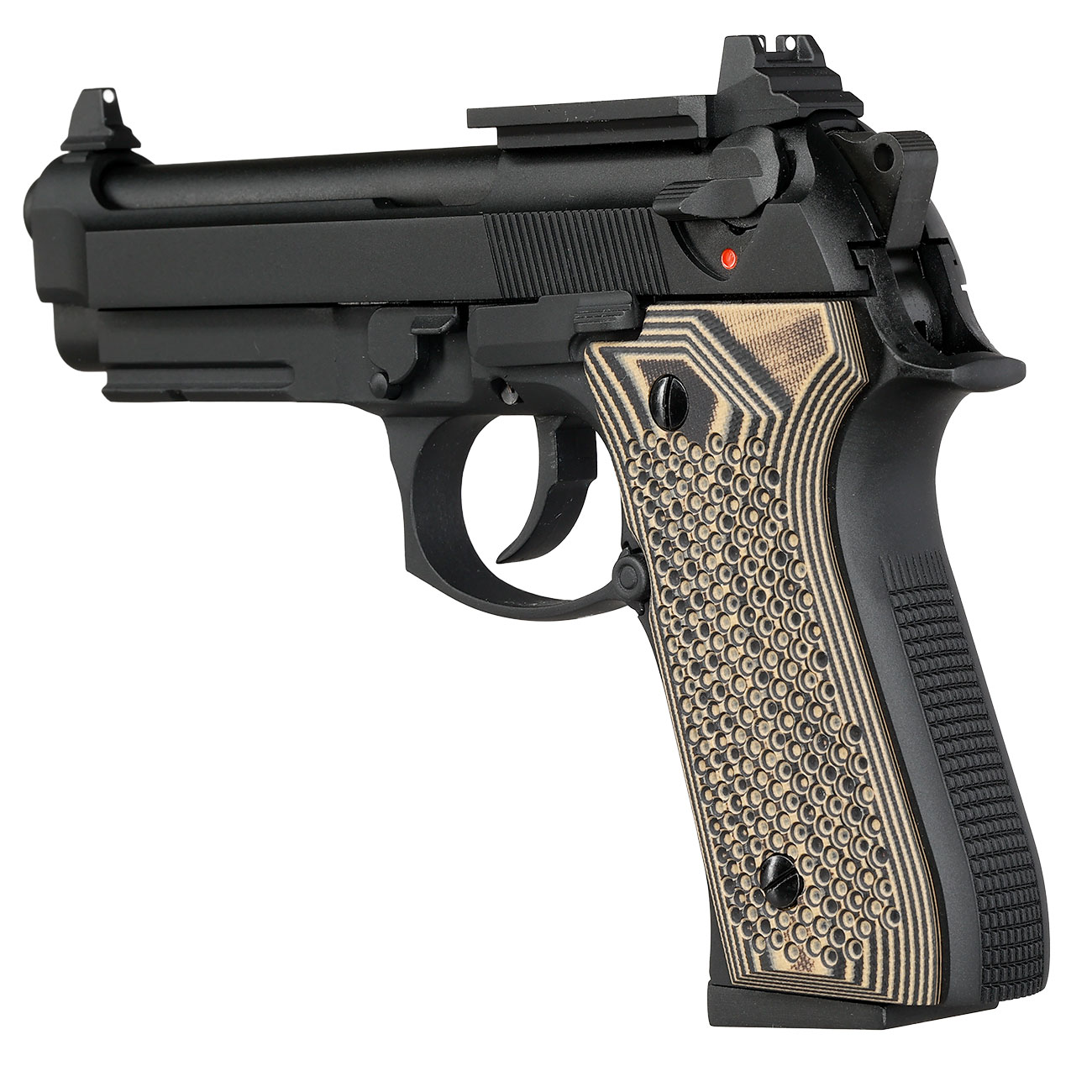 KLI M92A1 Optic Ready Vollmetall GBB 6mm BB schwarz - G10 Grip Edition Bild 10