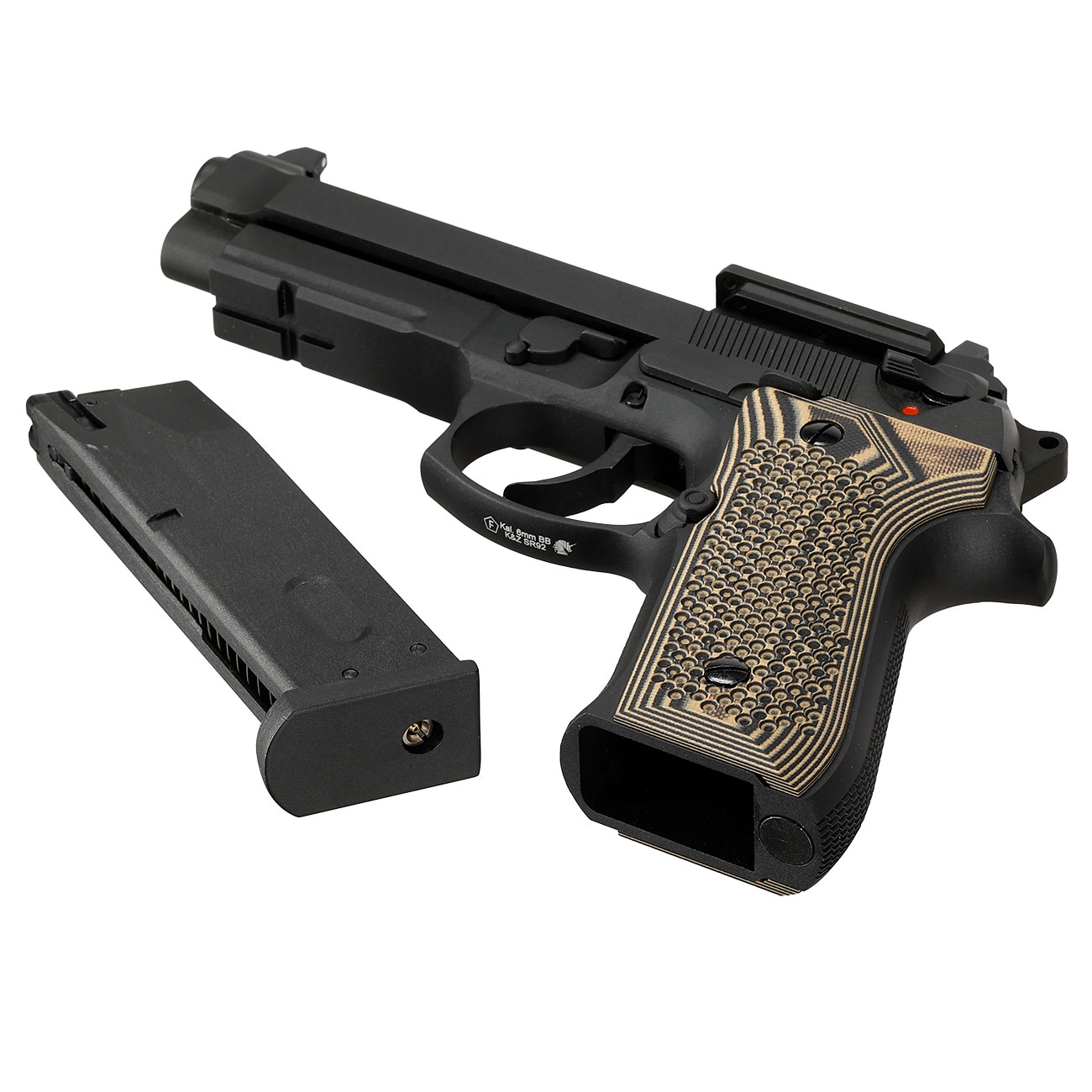 KLI M92A1 Optic Ready Vollmetall GBB 6mm BB schwarz - G10 Grip Edition Bild 7