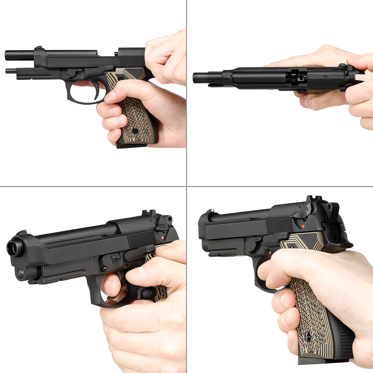 KLI M92A1 Vollmetall GBB 6mm BB schwarz - G10 Grip Edition Bild 8