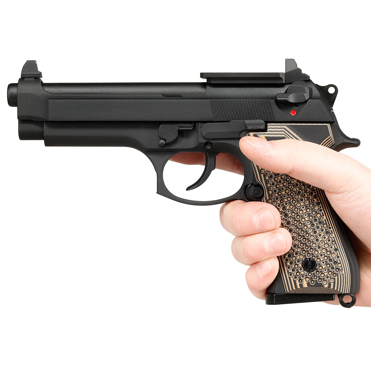 KLI M92 Optic Ready Vollmetall GBB 6mm BB schwarz - G10 Grip Edition Bild 3