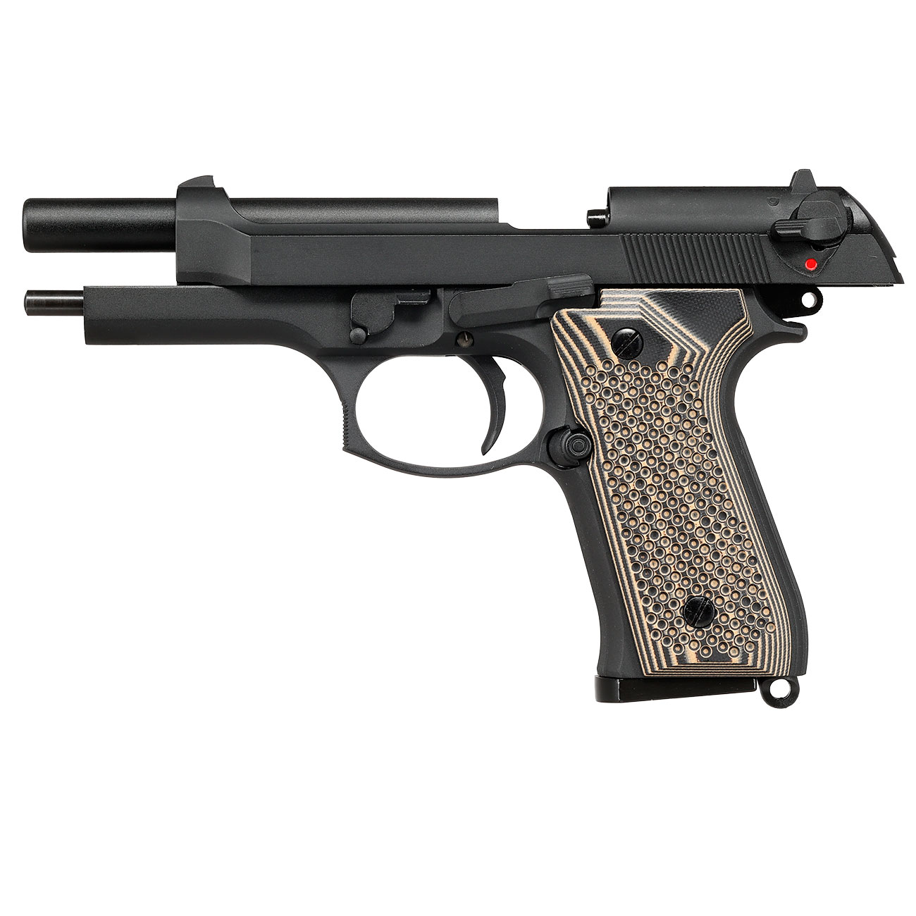 KLI M92 Vollmetall GBB 6mm BB schwarz - G10 Grip Edition Bild 4