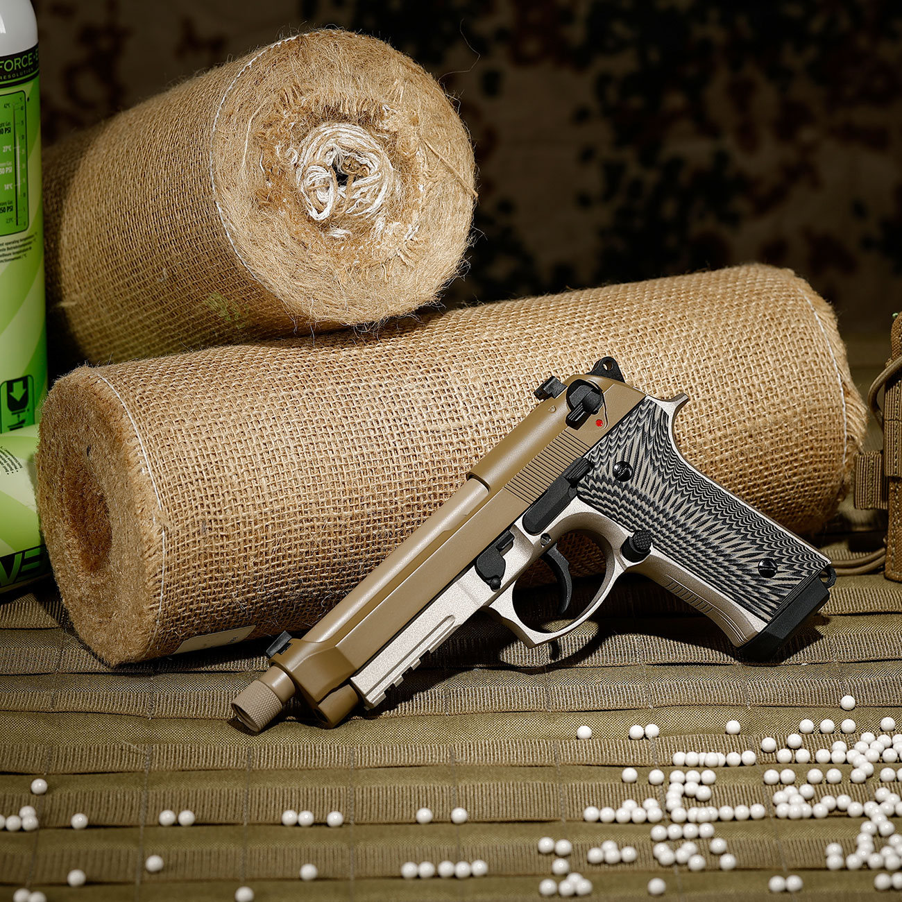 KLI M92A3 Vollmetall GBB 6mm BB Desert Tan - G10 Grip Edition Bild 1