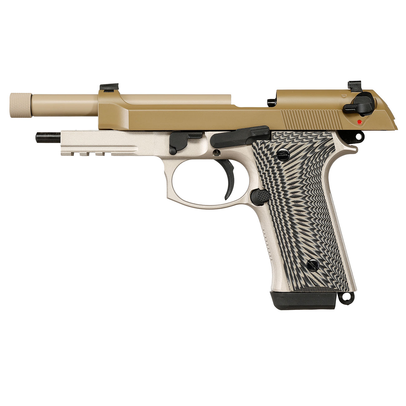 KLI M92A3 Vollmetall GBB 6mm BB Desert Tan - G10 Grip Edition Bild 4