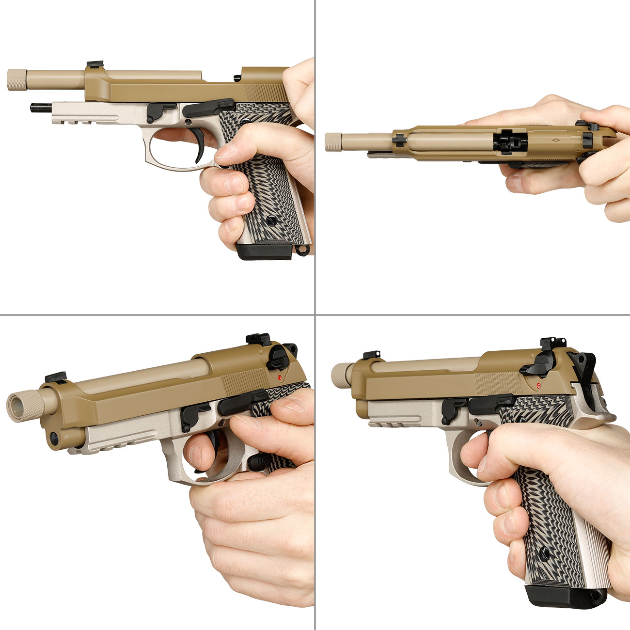 KLI M92A3 Vollmetall GBB 6mm BB Desert Tan - G10 Grip Edition Bild 8