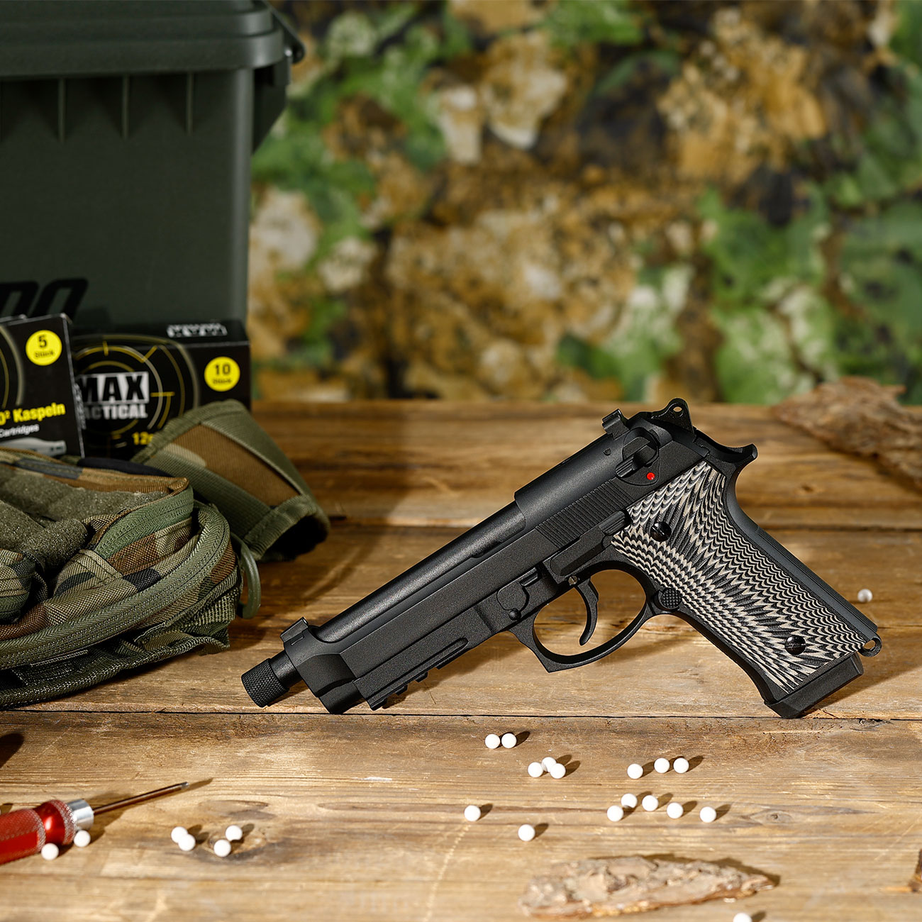 KLI M92A3 Vollmetall GBB 6mm BB schwarz - G10 Grip Edition Bild 1