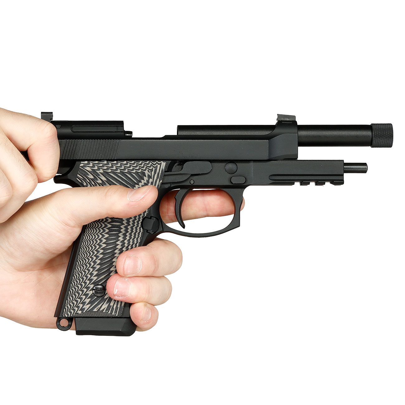 KLI M92A3 Vollmetall GBB 6mm BB schwarz - G10 Grip Edition Bild 11