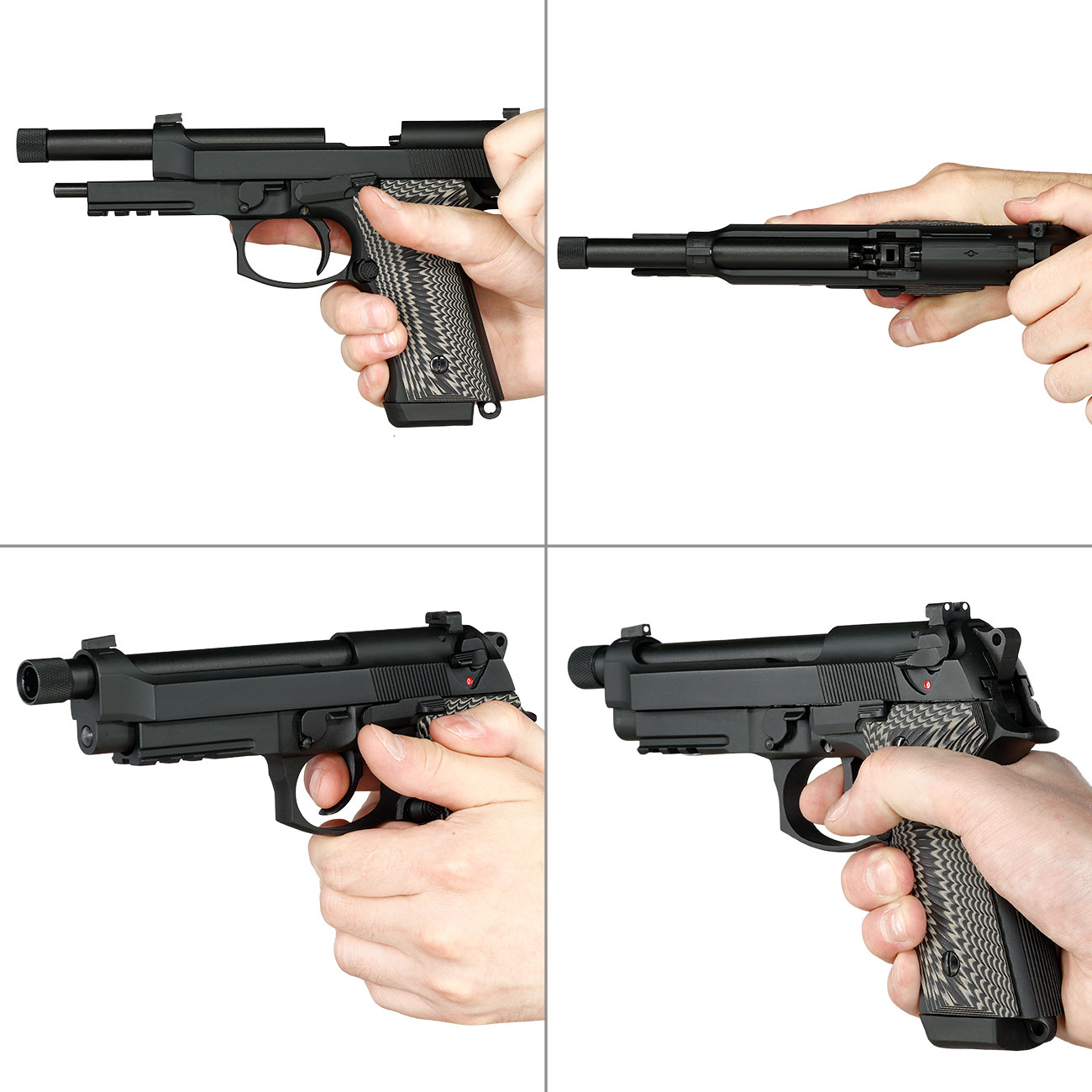 KLI M92A3 Vollmetall GBB 6mm BB schwarz - G10 Grip Edition Bild 8