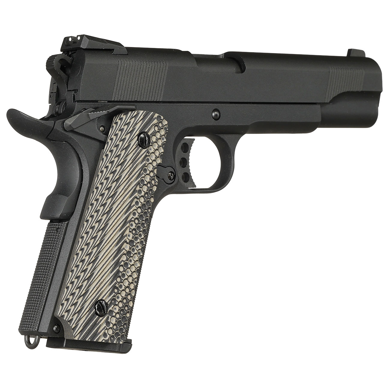 KLI M1911 MEU Vollmetall GBB 6mm BB schwarz - G10 Grip Edition Bild 6