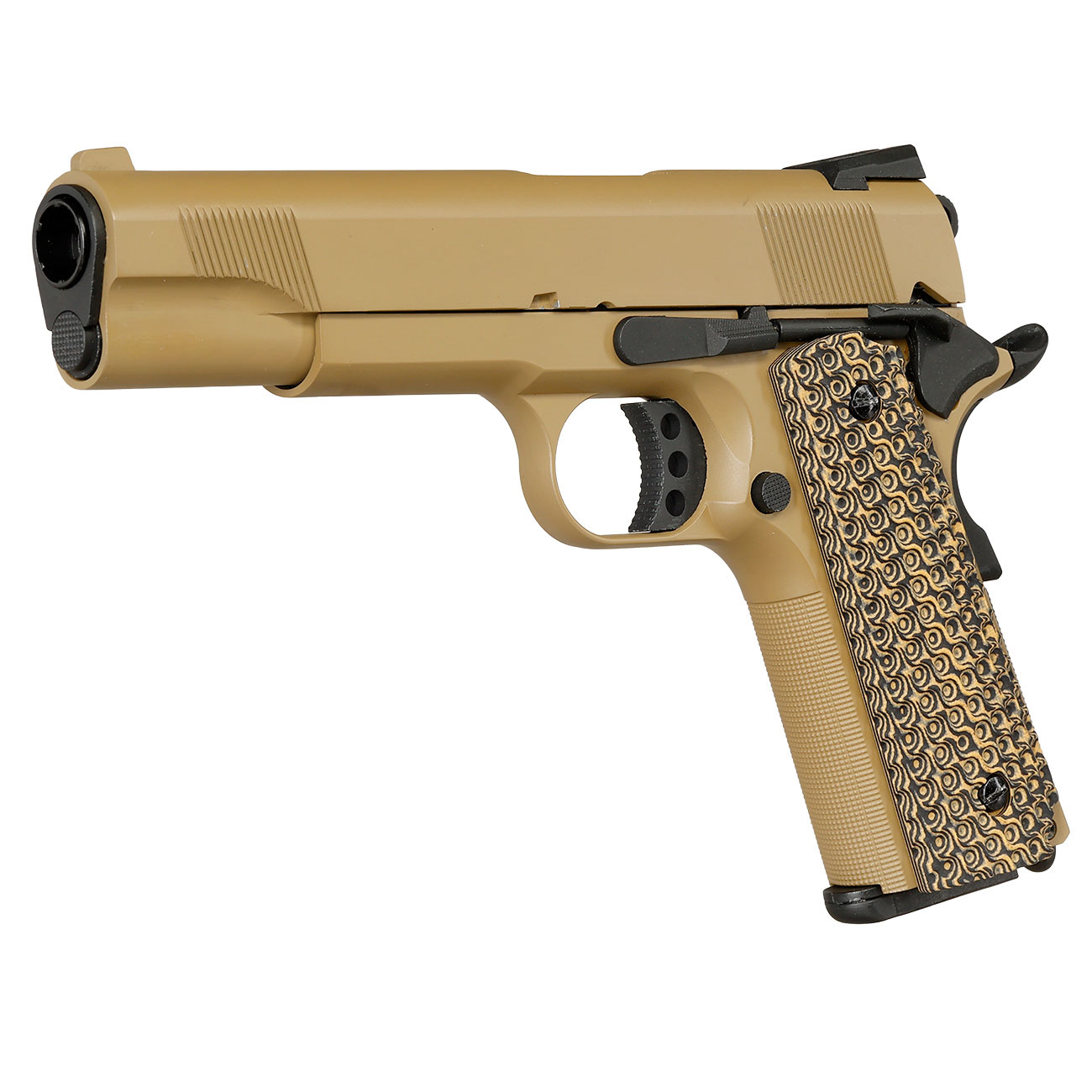 KLI M1911 MEU Vollmetall GBB 6mm BB Desert Tan - G10 Grip Edition