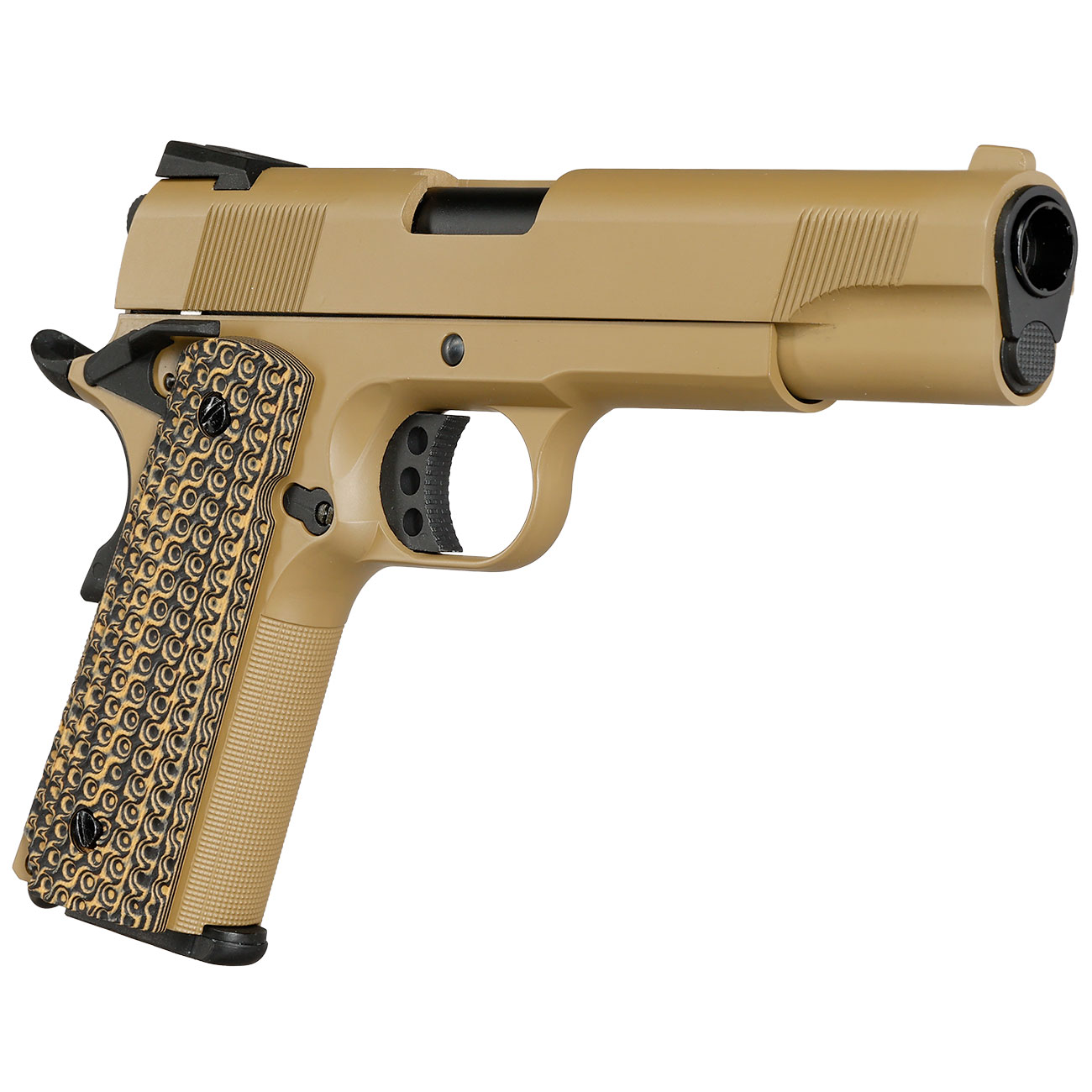 KLI M1911 MEU Vollmetall GBB 6mm BB Desert Tan - G10 Grip Edition Bild 9