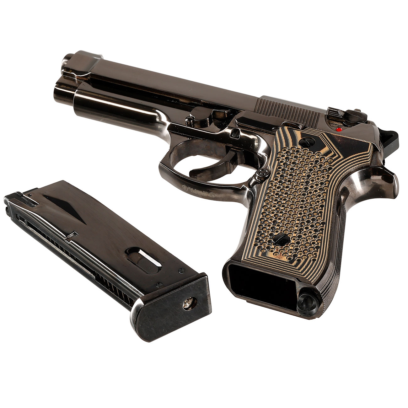 KLI M92 Fusion Vollmetall GBB 6mm BB Platinum Blackchrome-Finish - G10 Grip Edition Bild 7