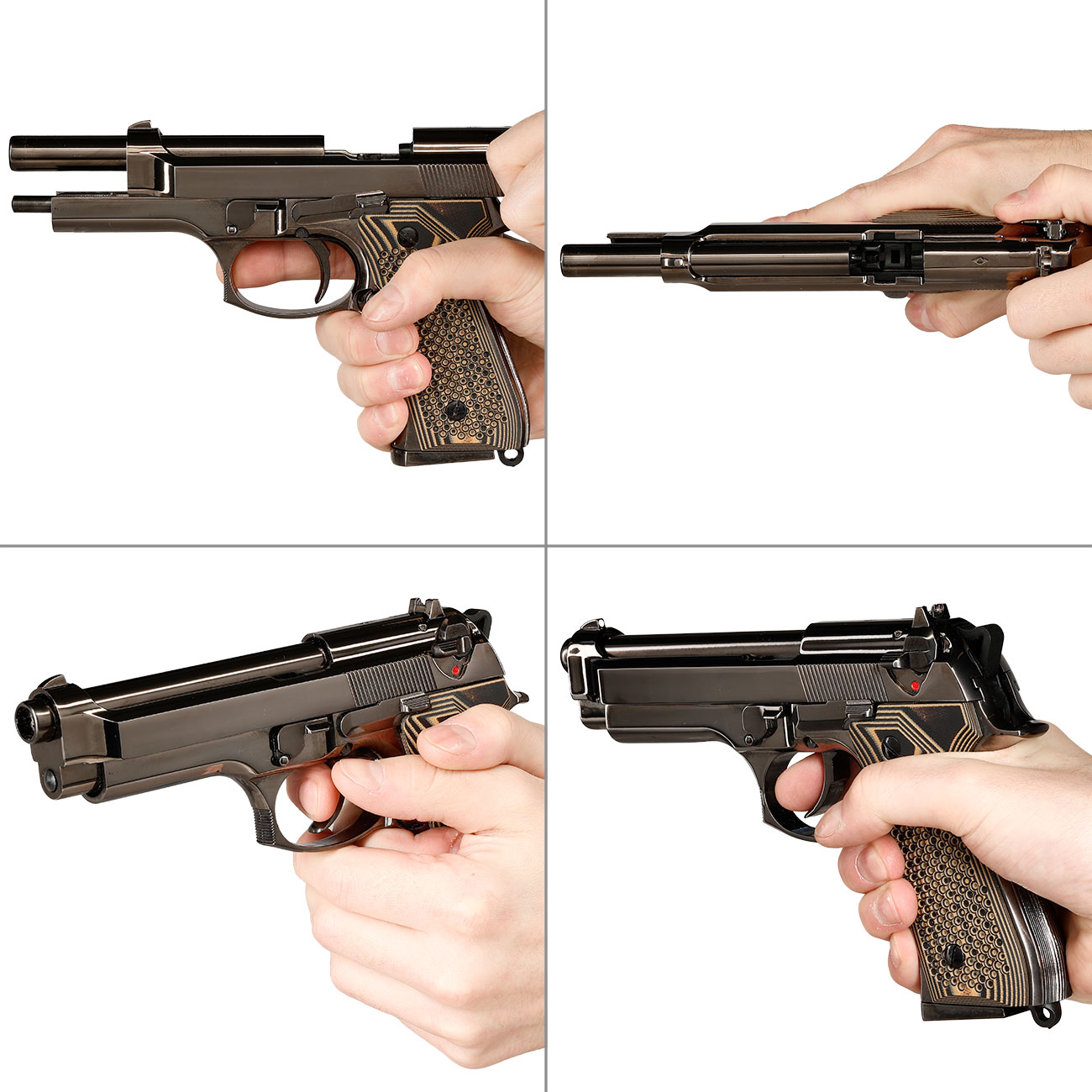 KLI M92 Fusion Vollmetall GBB 6mm BB Platinum Blackchrome-Finish - G10 Grip Edition Bild 8