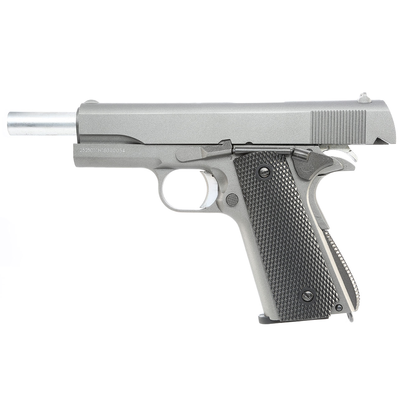 Well M1911A1 Vollmetall CO2 Blowback 6mm BB grau inkl. Koffer Bild 2