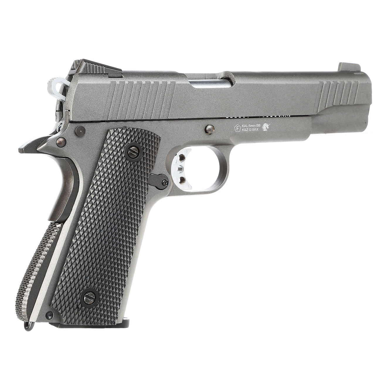 Well M1911 Vollmetall CO2 Blowback 6mm BB grau inkl. Koffer Bild 4