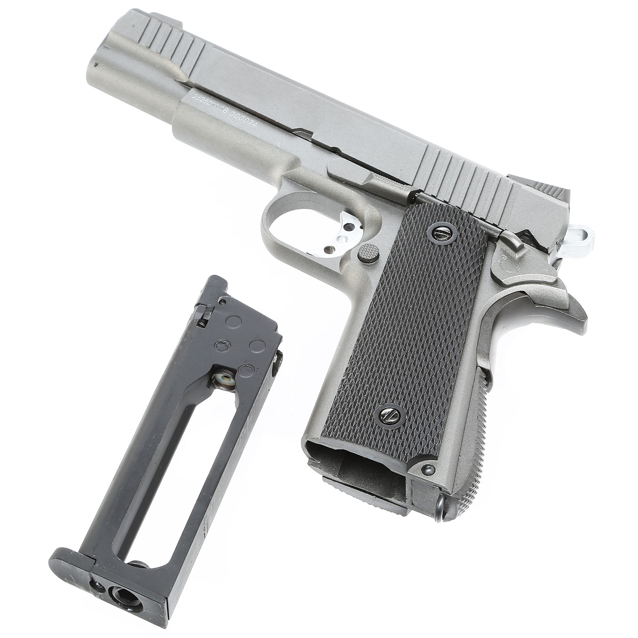 Ersatzteilset Well M1911 Vollmetall CO2 Blowback 6mm BB grau inkl. Koffer Bild 6