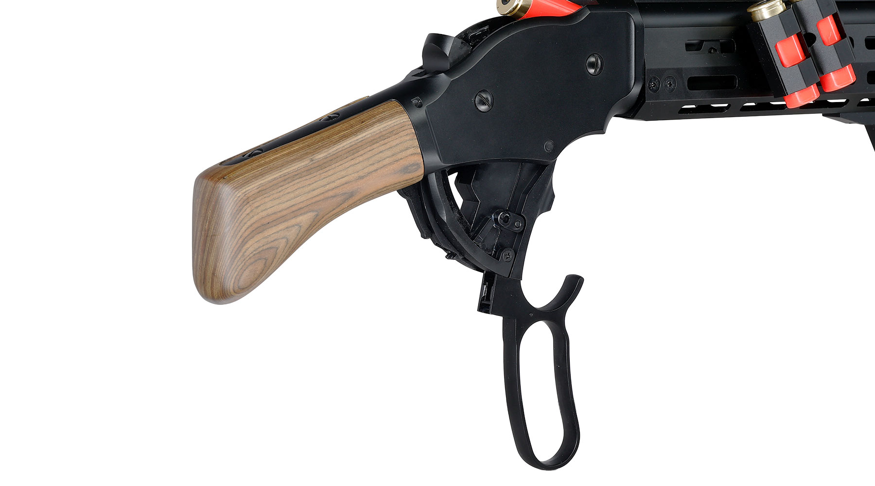 Golden Eagle M1887 Tactical Shorty Gas Lever Action mit Hlsenauswurf 6mm BB schwarz - Echtholz Version Bild 10