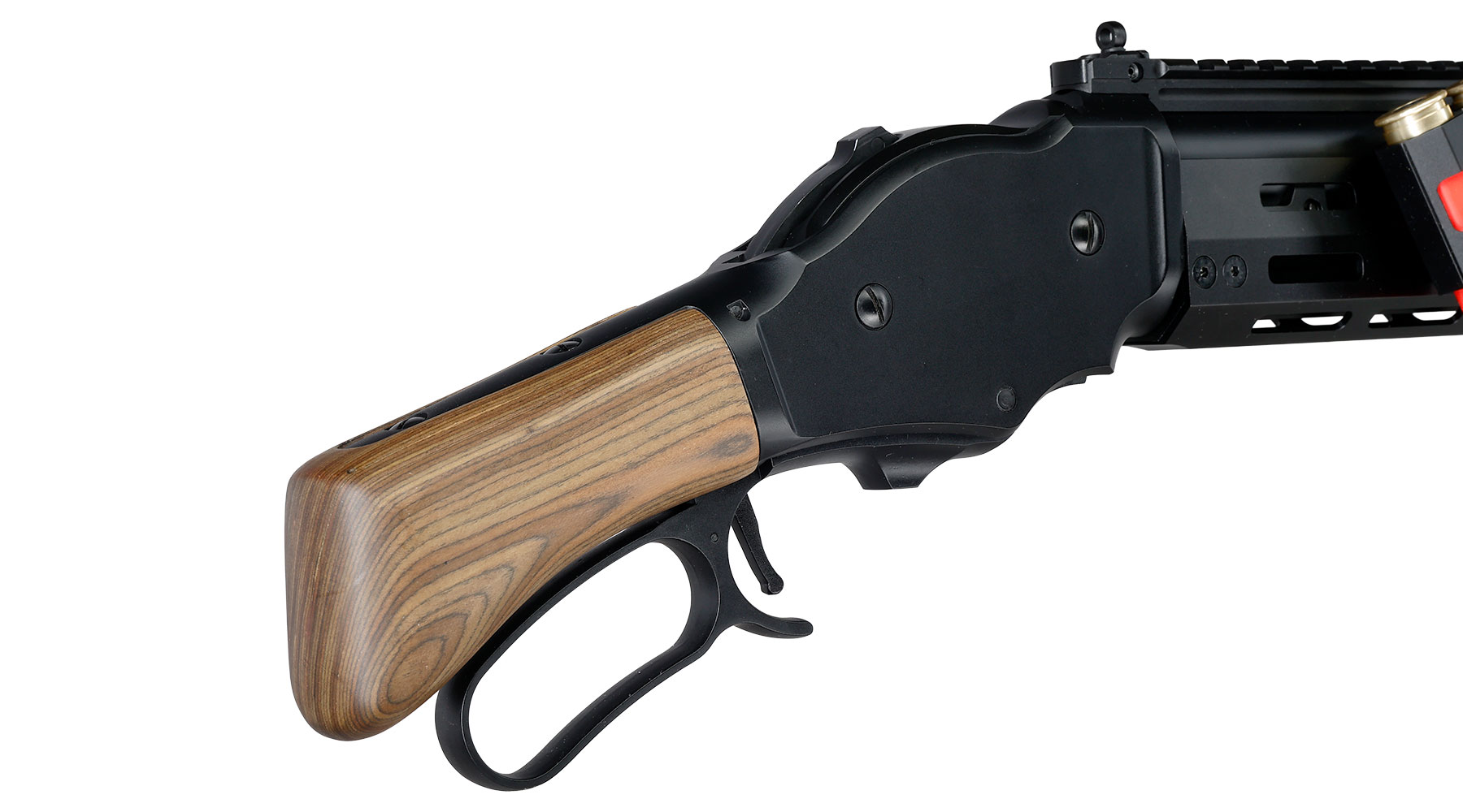 Golden Eagle M1887 Tactical Shorty Gas Lever Action mit Hlsenauswurf 6mm BB schwarz - Echtholz Version Bild 11