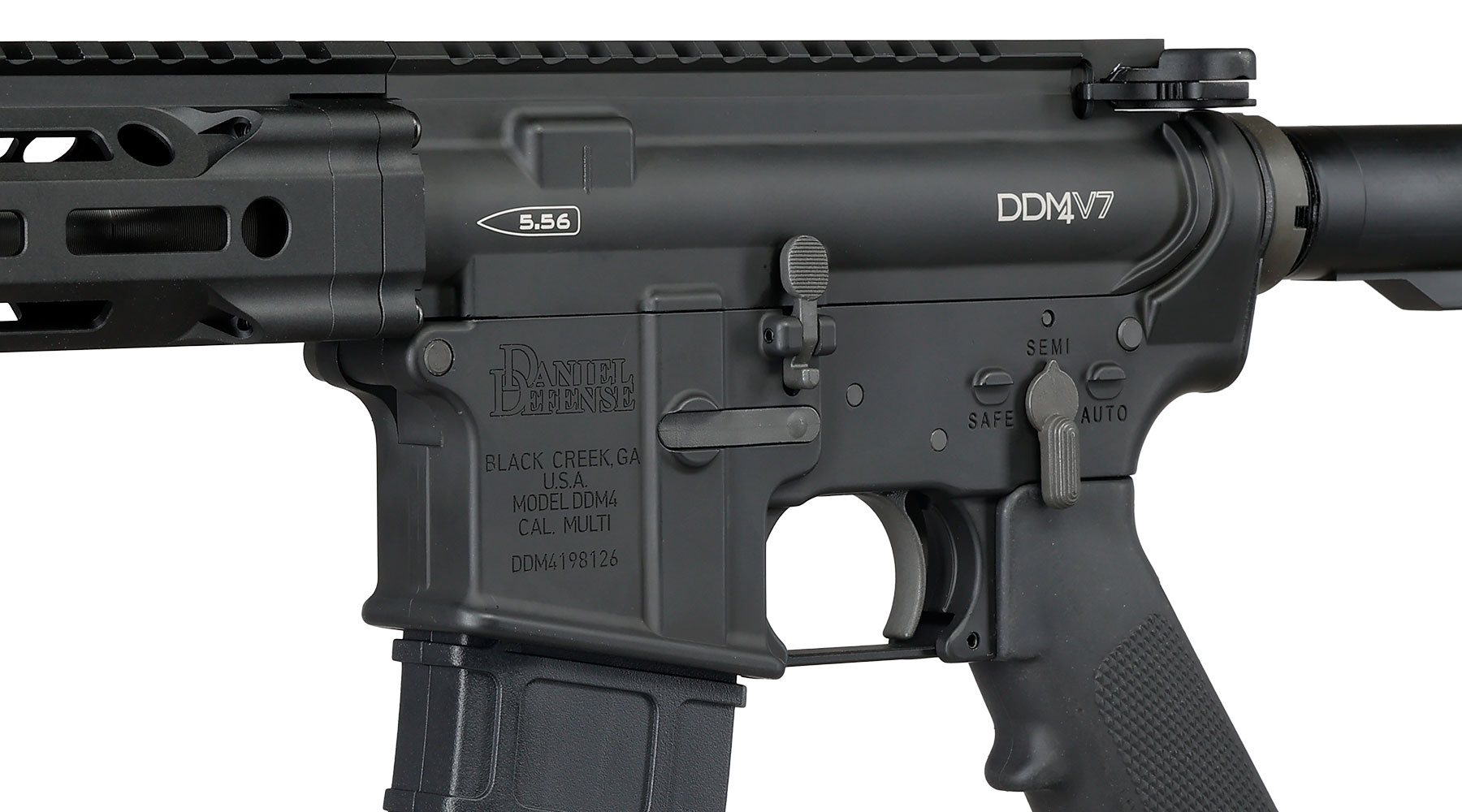 GHK Daniel Defense DDM4 V7 10,3 Zoll MFR 9.0 Vollmetall Gas-Blow-Back 6mm BB schwarz - Version 3 Bild 7