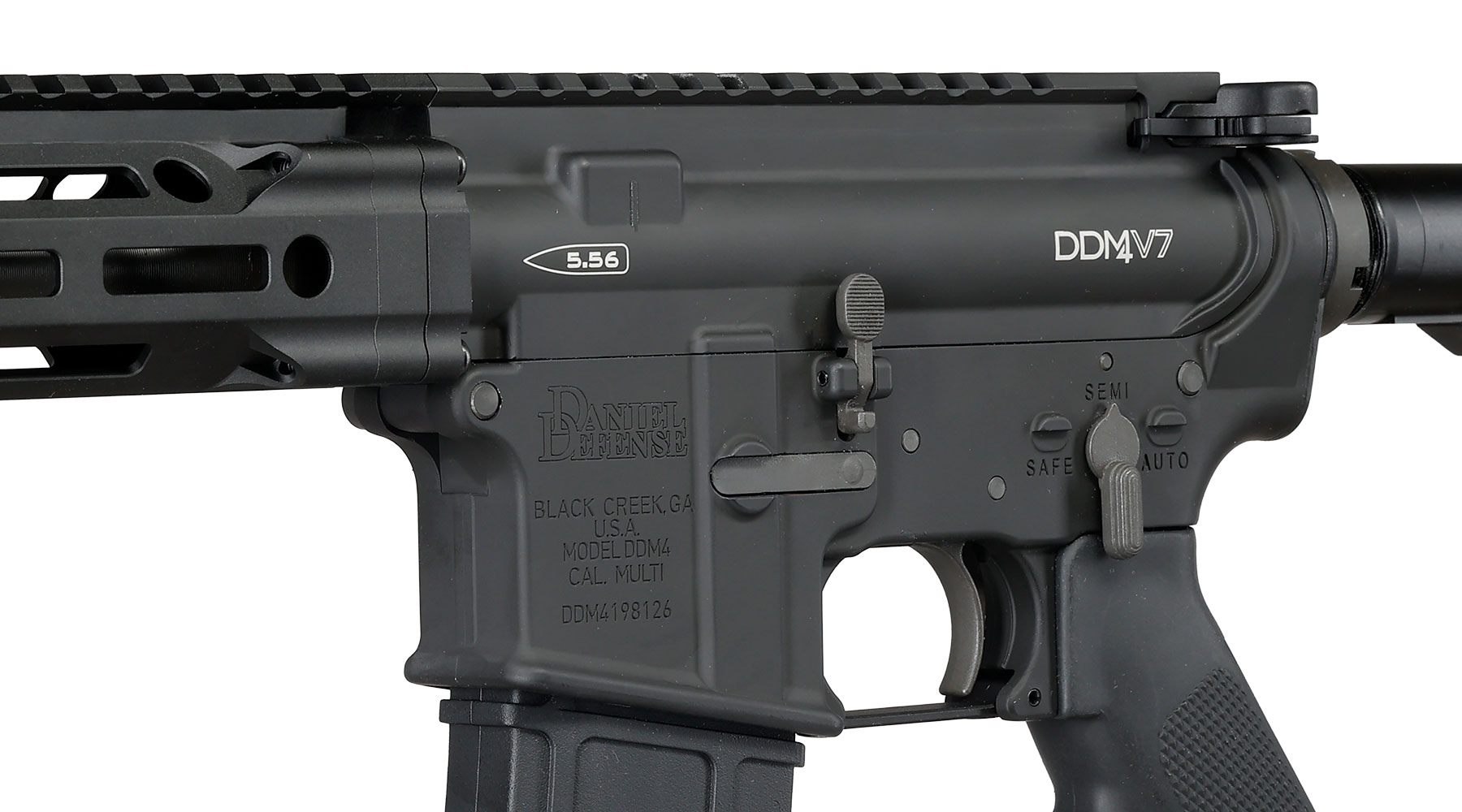 GHK Daniel Defense DDM4 V7 14,5 Zoll MFR 13.5 Vollmetall Gas-Blow-Back 6mm BB schwarz - Version 3 Bild 7