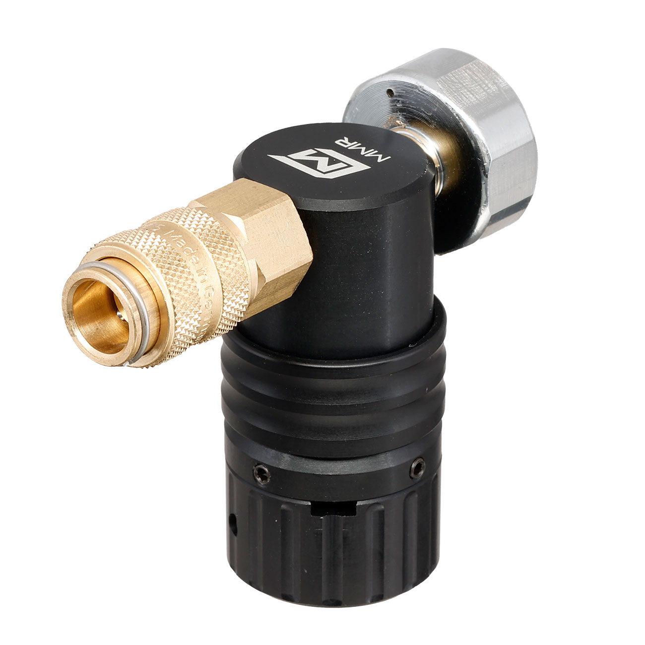 Mancraft MMR HPA Regulator m. seitlicher EU Schnellkupplung / Druckmanometer schwarz Bild 3