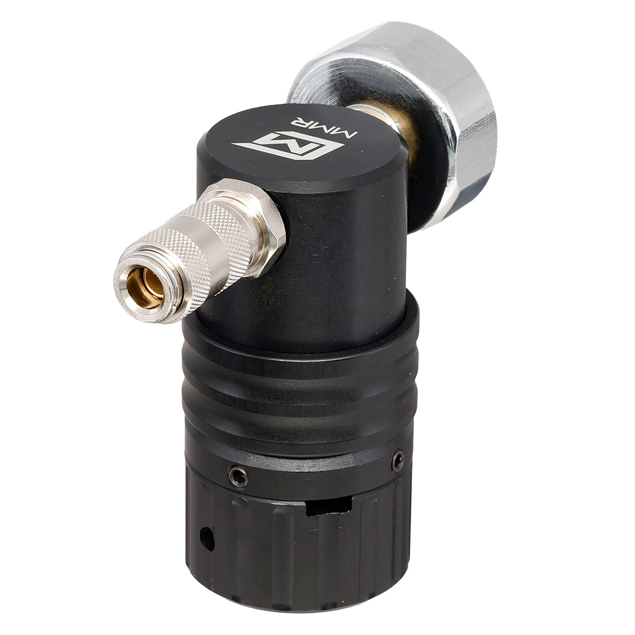 Mancraft MMR HPA Regulator m. seitlicher 4 mm EU Schnellkupplung / Druckmanometer schwarz Bild 3