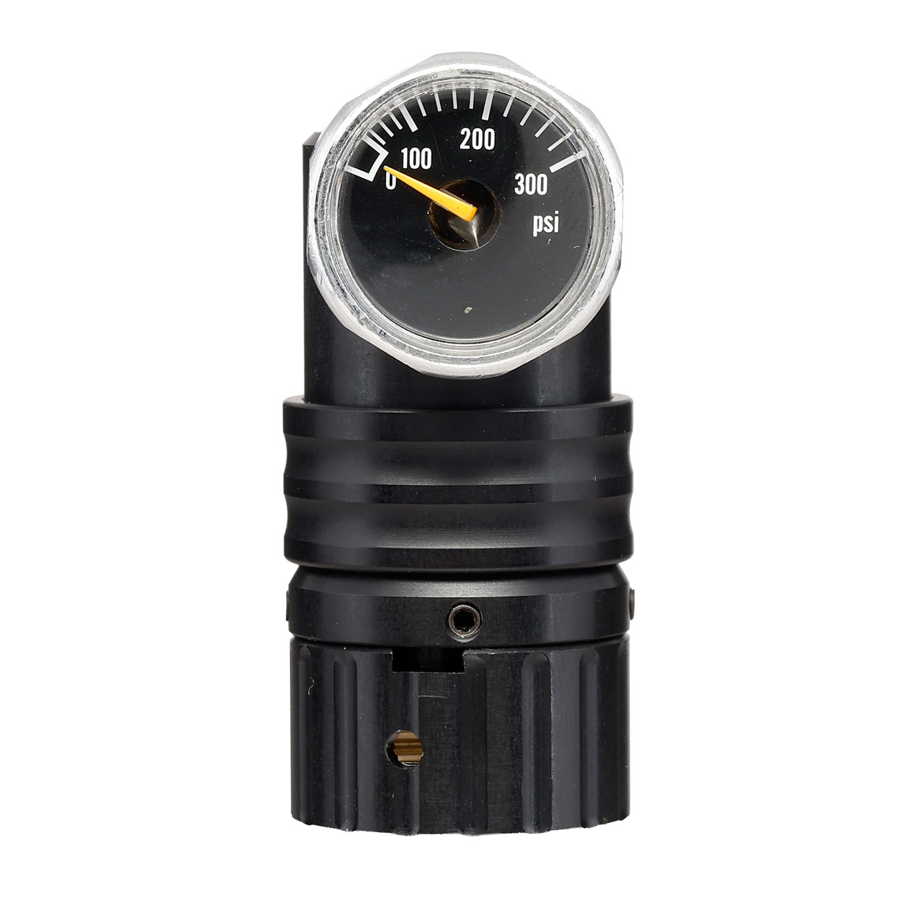Mancraft MMR HPA Regulator m. seitlicher 4 mm EU Schnellkupplung / Druckmanometer schwarz Bild 5