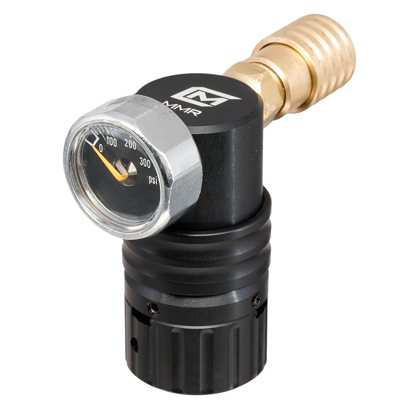 Mancraft MMR HPA Regulator m. seitlicher US Schnellkupplung / Druckmanometer schwarz Bild 1