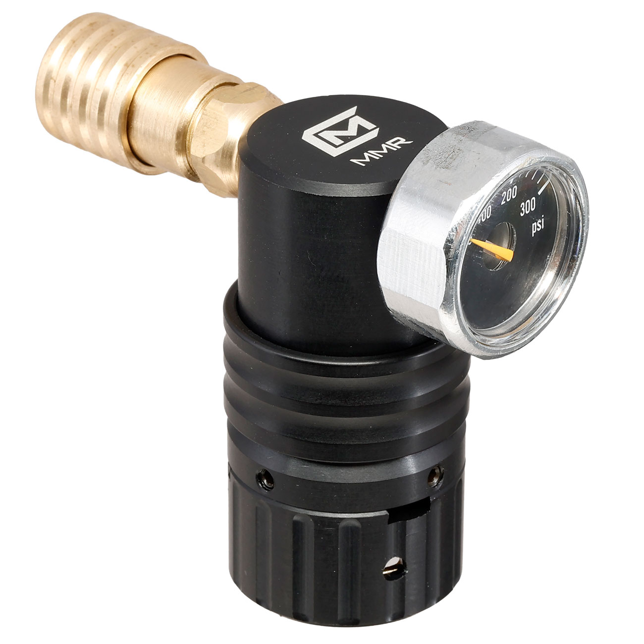 Mancraft MMR HPA Regulator m. seitlicher US Schnellkupplung / Druckmanometer schwarz Bild 2