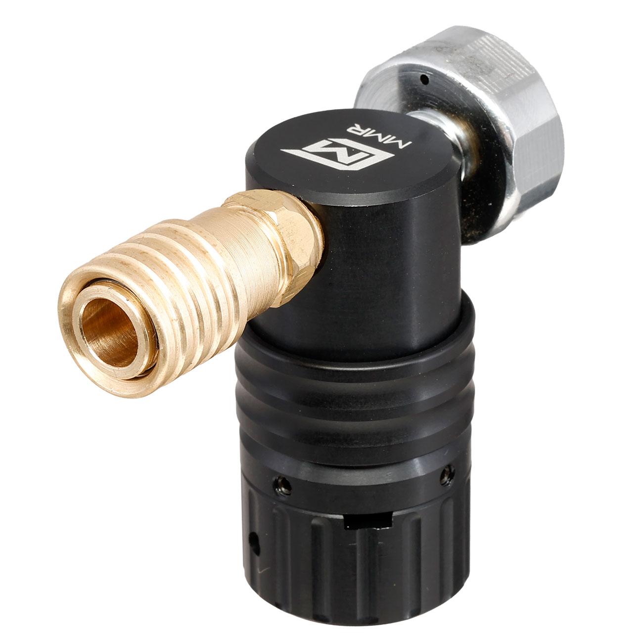 Mancraft MMR HPA Regulator m. seitlicher US Schnellkupplung / Druckmanometer schwarz Bild 3