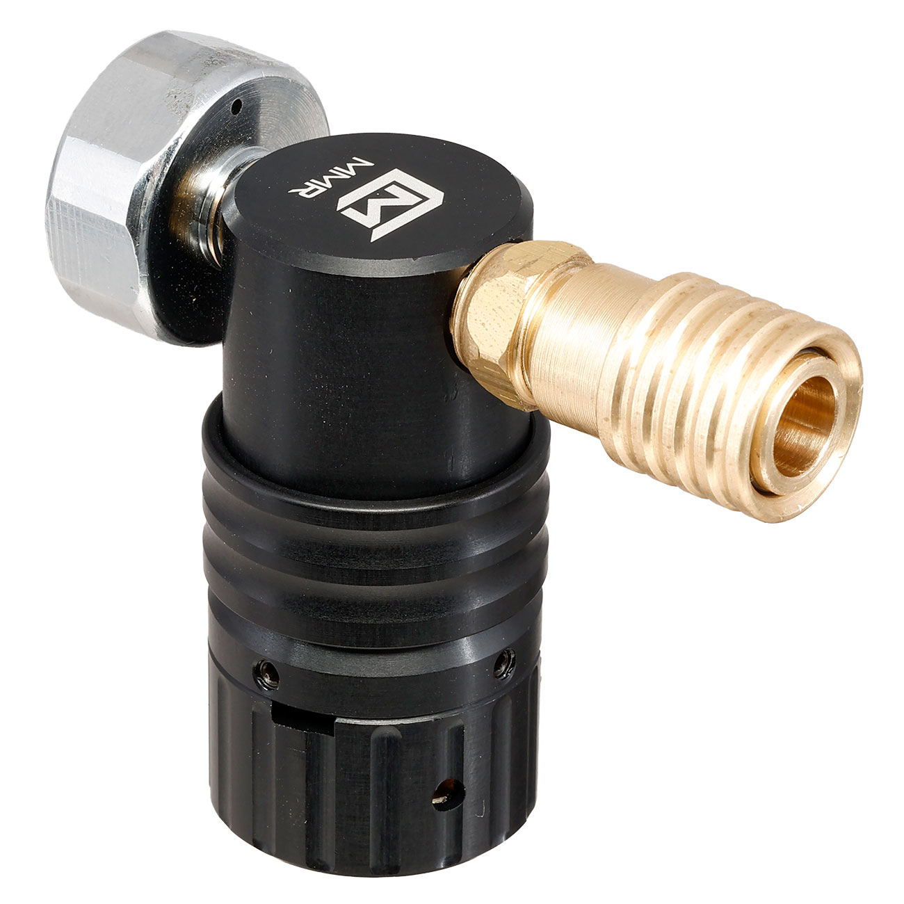 Mancraft MMR HPA Regulator m. seitlicher US Schnellkupplung / Druckmanometer schwarz Bild 4