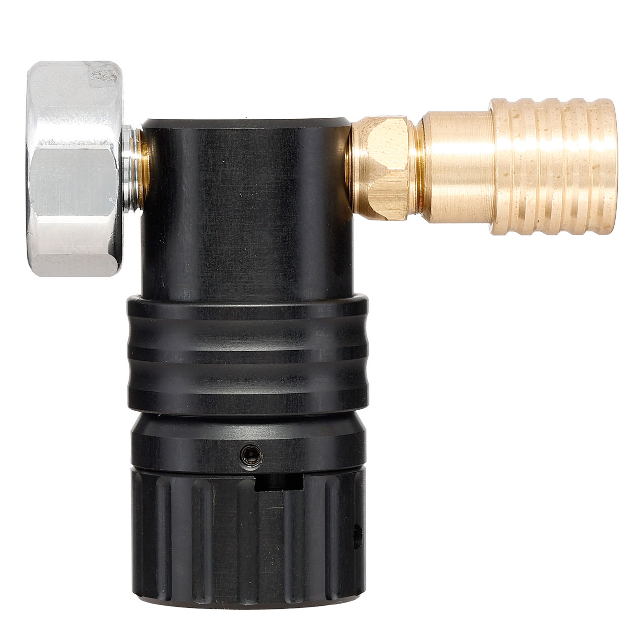 Mancraft MMR HPA Regulator m. seitlicher US Schnellkupplung / Druckmanometer schwarz Bild 7