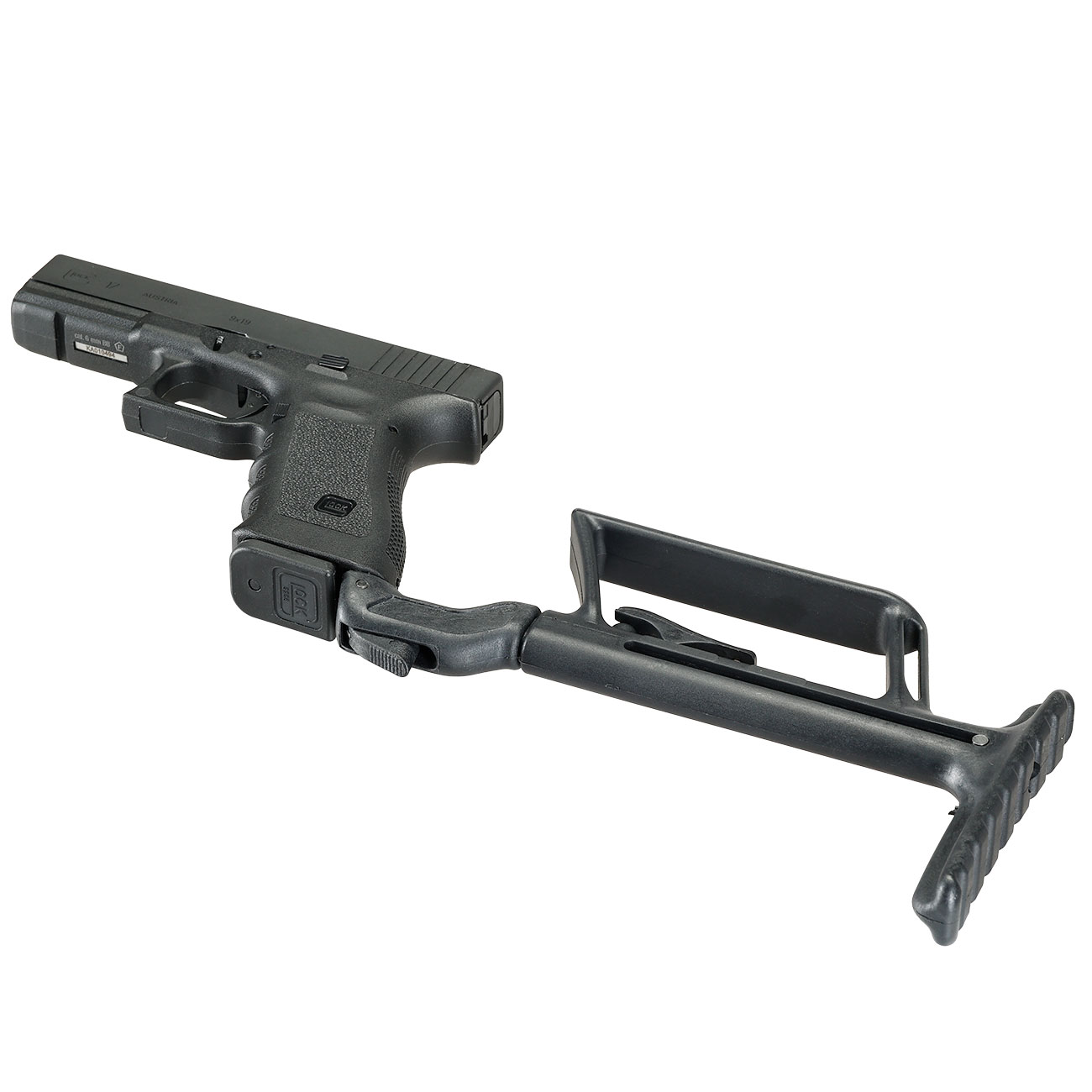 Double Bell Minimalistic Stock / Anbauschaft mit L�ngenverstellung f. G-Style Pistolen schwarz Bild 10
