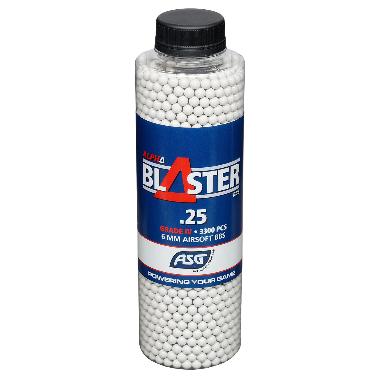 ASG Alpha Blaster Grade IV Precision BBs 0,25g 3.300er Flasche weiss Bild 2