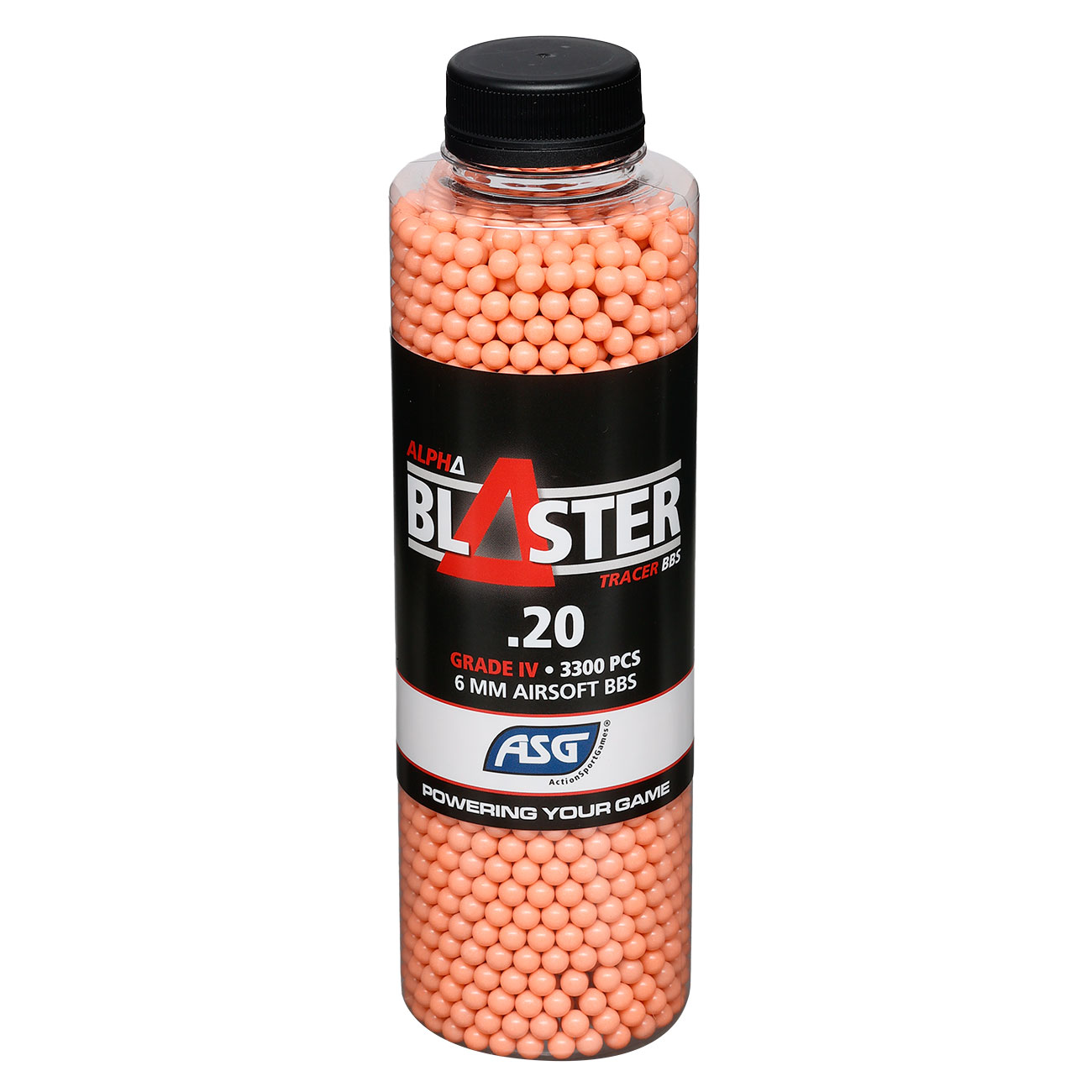 ASG Alpha Blaster Tracer Red Grade IV Precision BBs 0,20g 3.300er Flasche rot Bild 2