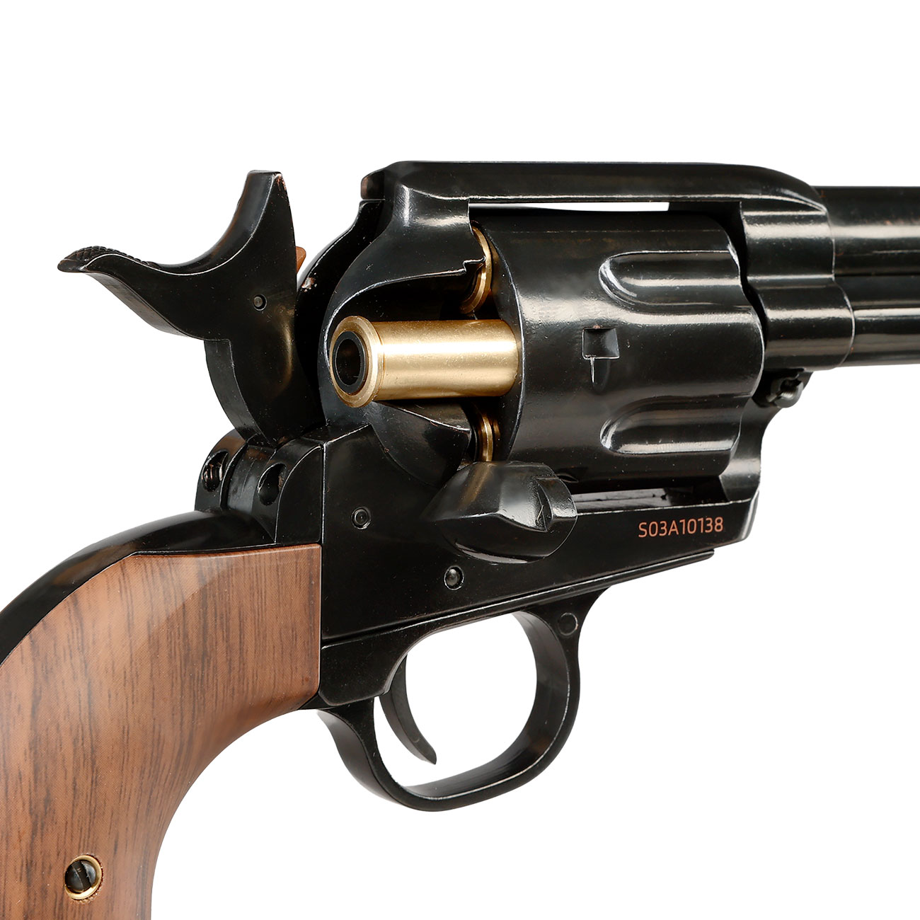 King Arms Colt SAA .45 Peacemaker 4 Zoll Revolver Gas 6mm BB Electroplating Black Bild 8