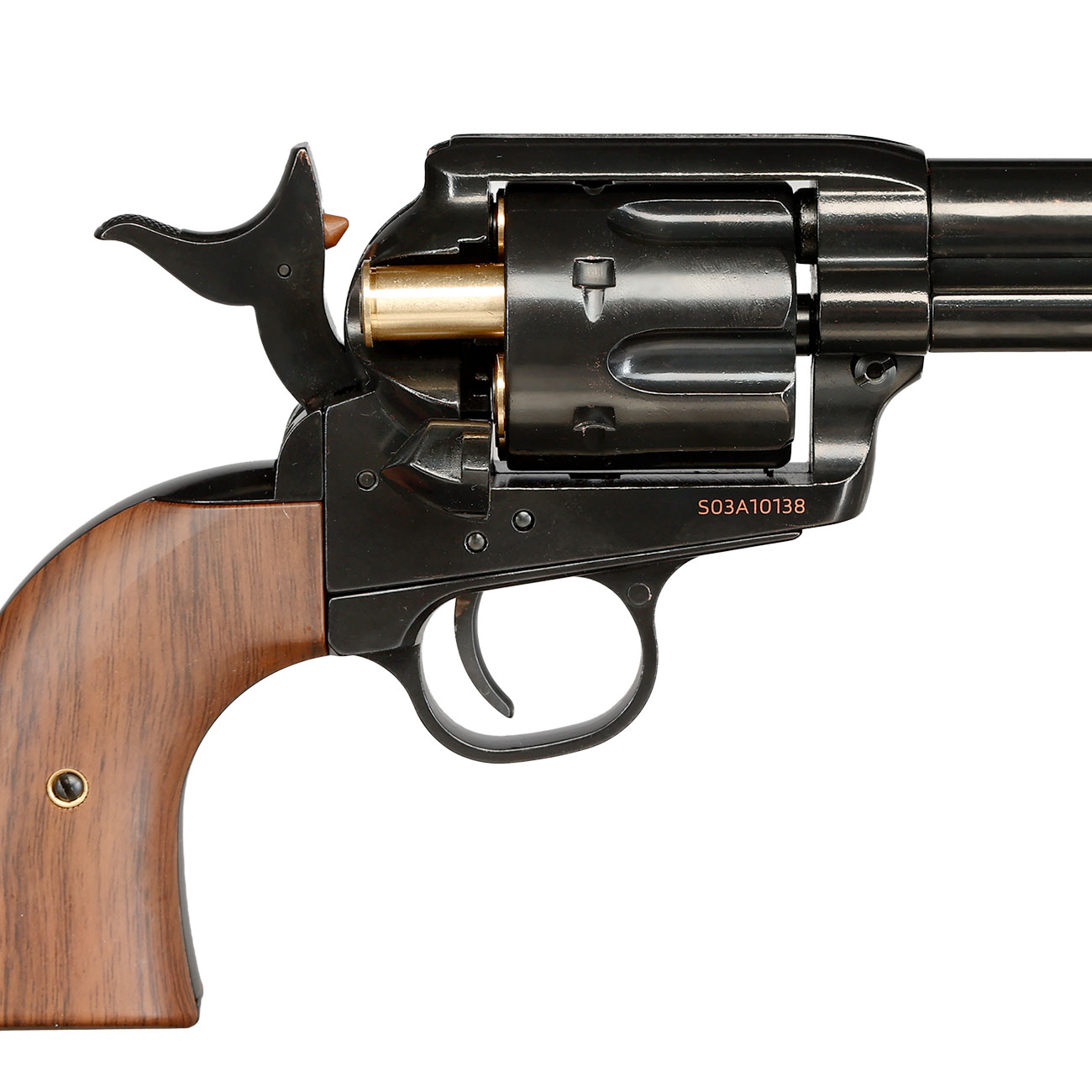 King Arms Colt SAA .45 Peacemaker 4 Zoll Revolver Gas 6mm BB Electroplating Black Bild 9