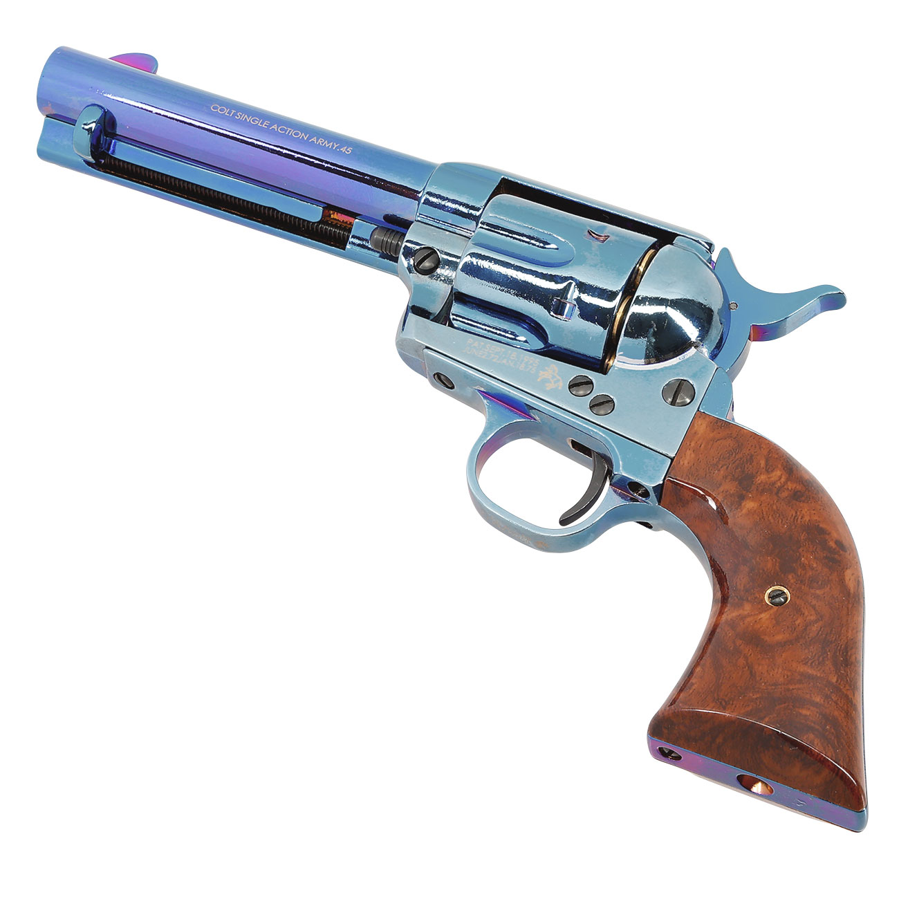 King Arms Colt SAA .45 Peacemaker 4 Zoll Revolver Gas 6mm BB stahlblau Bild 11