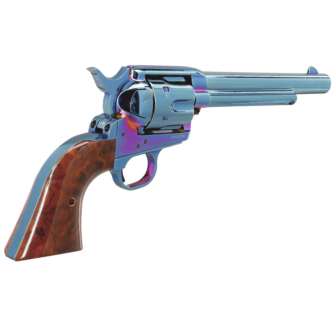 King Arms Colt SAA .45 Peacemaker 6 Zoll Revolver Gas 6mm BB stahlblau Bild 7