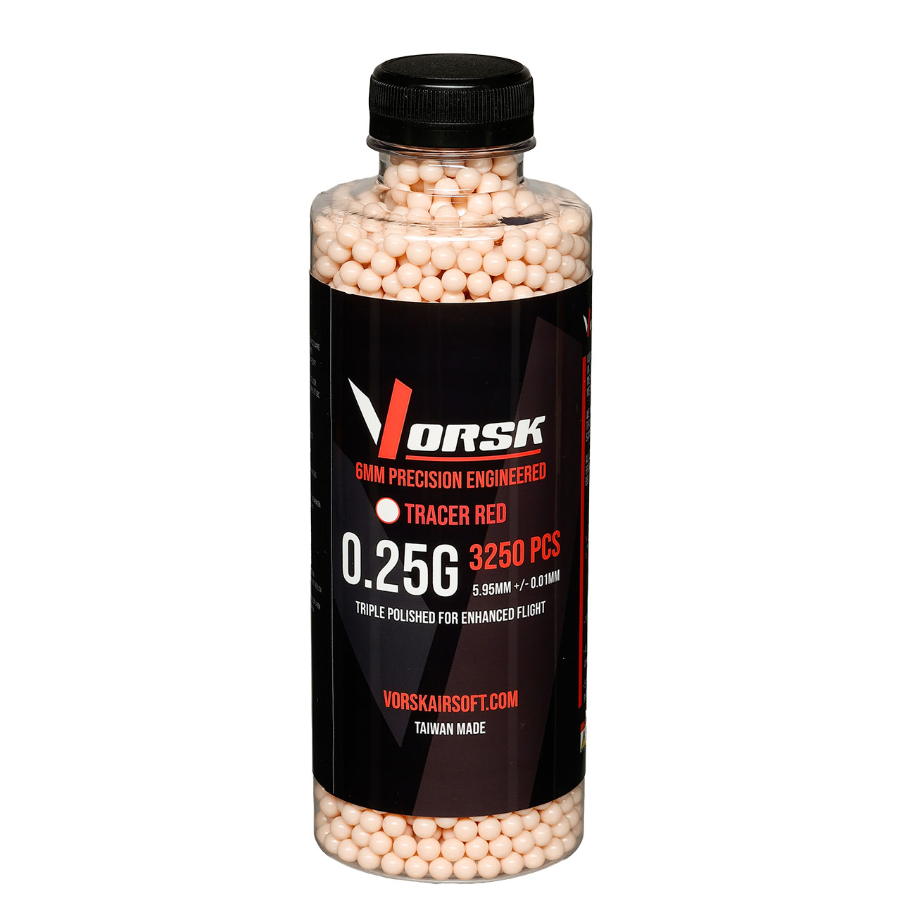 Vorsk Tracer Triple Polished QC BBs 0,25g 3.250er Flasche rot Bild 2