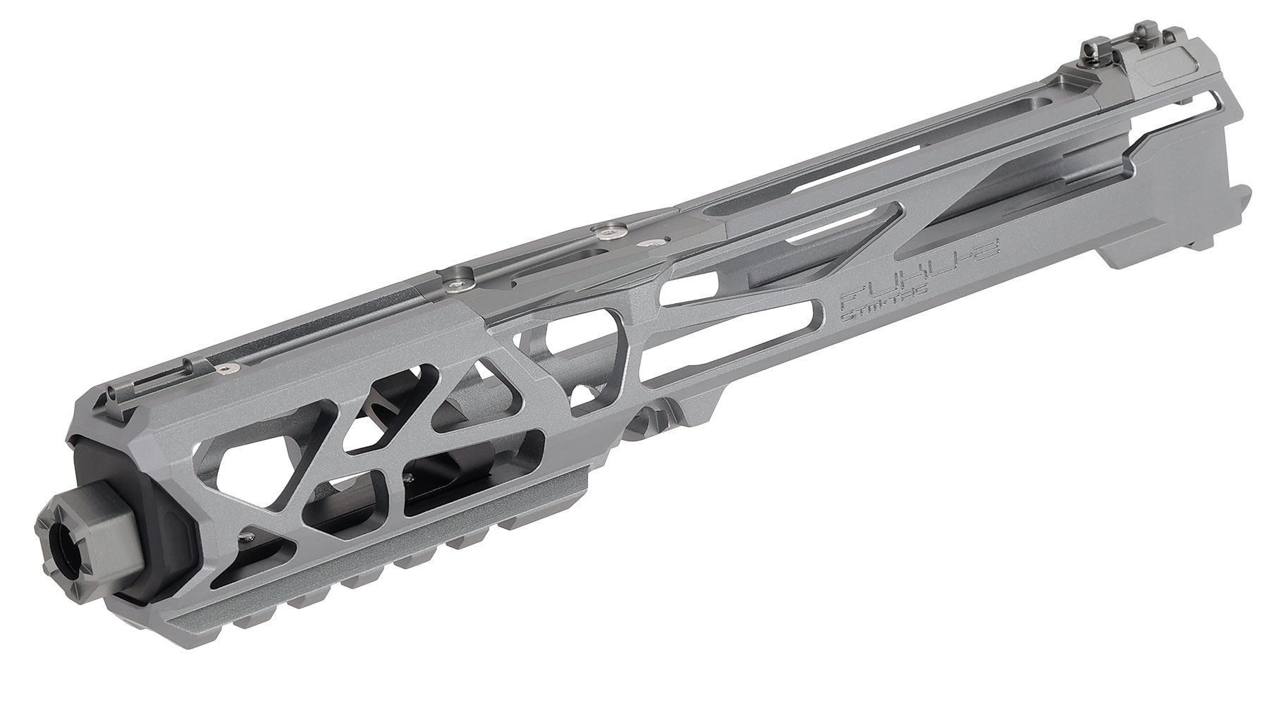 CTM Airsoft CNC Aluminium FUKU-2 Upper Receiver Kit Skeleton grau / schwarz f. Action Army AAP-01/C GBB Pistolen