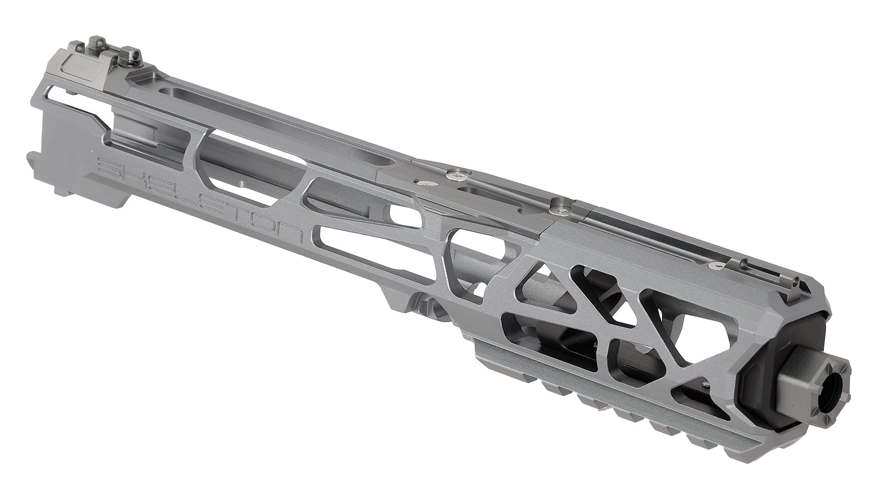 CTM Airsoft CNC Aluminium FUKU-2 Upper Receiver Kit Skeleton grau / schwarz f. Action Army AAP-01/C GBB Pistolen Bild 1